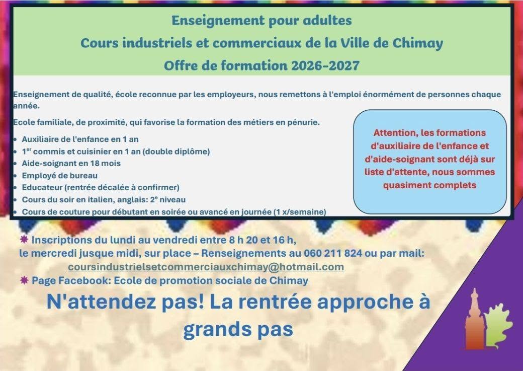 Affiche offre formation 2026 2027 avertissement